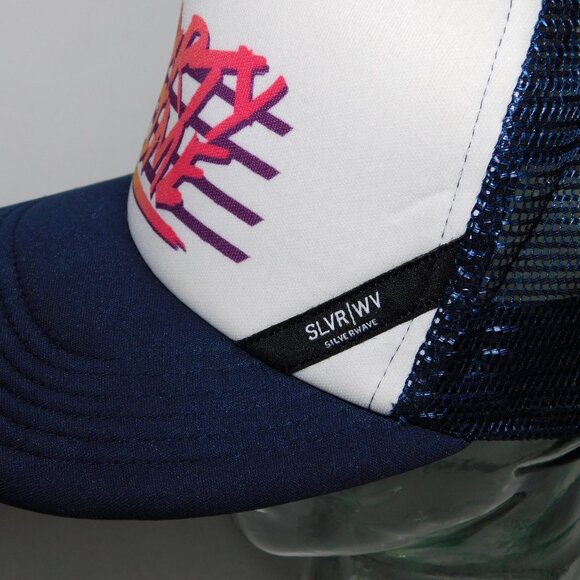 Silver Wave SLVR WV Unisex PARTY TIME BLue White snapback Trucker Hat Cap - Picture 5 of 10